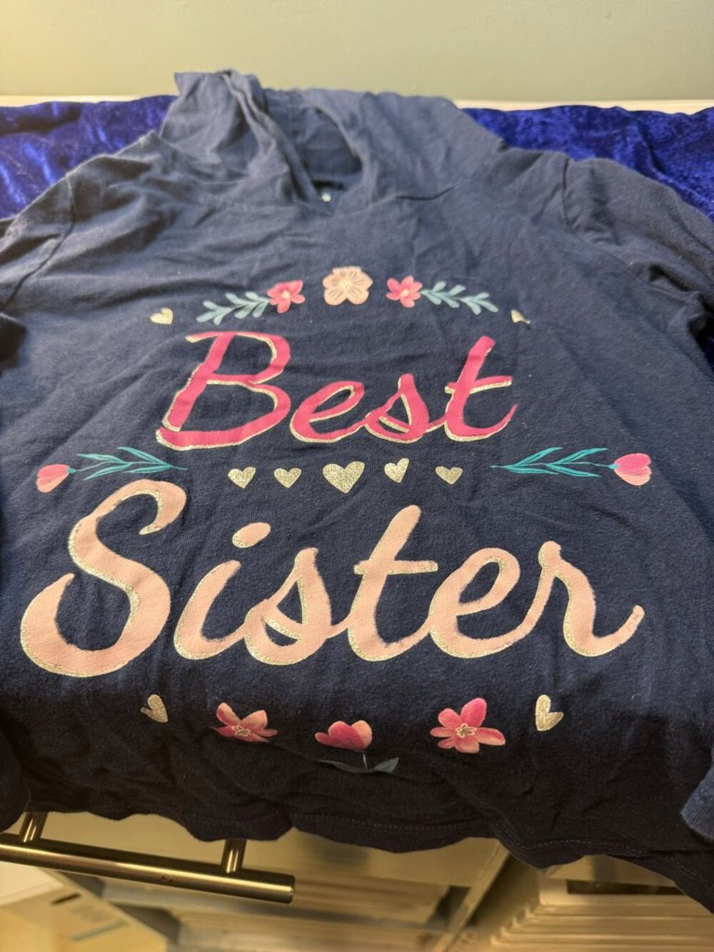 Girl's "Best Sisters" Blue Hoodie